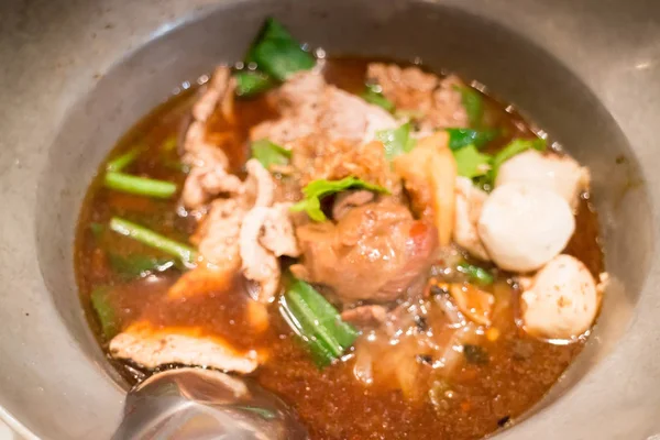 Delicious Noodle Pork Herb Soup — Stock Photo, Image