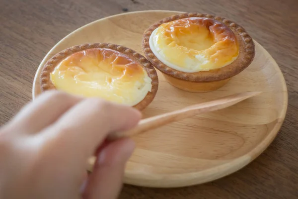 Hidangan penutup Mini Cheese Tart yang lezat — Stok Foto