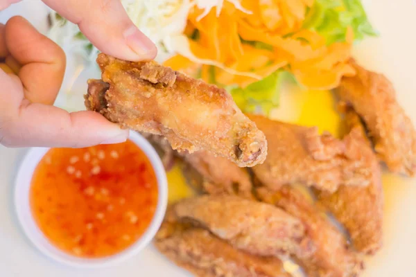 Delicious deep fried chicken wings — Stock Photo, Image