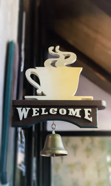 stock image Coffee shop welcome bell vintage style