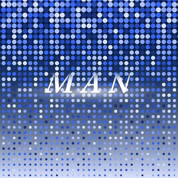 Man on blue dot halftone abstract background — Stock Vector
