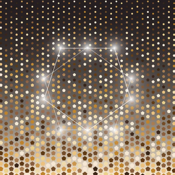 五角大楼黄金半色调网点抽象背景 — 图库矢量图片