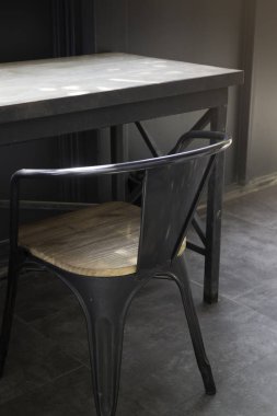 Köy kafe metal masa ve sandalye