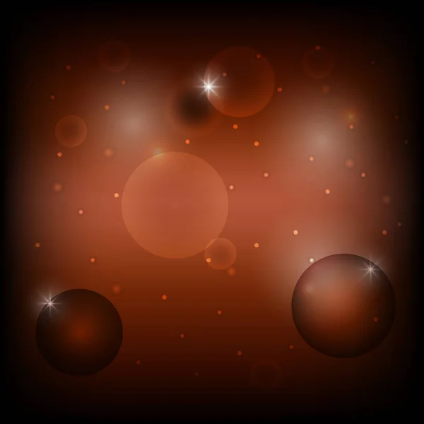 Bublina kruh na tmavě hnědé abstraktní pozadí — Stockový vektor