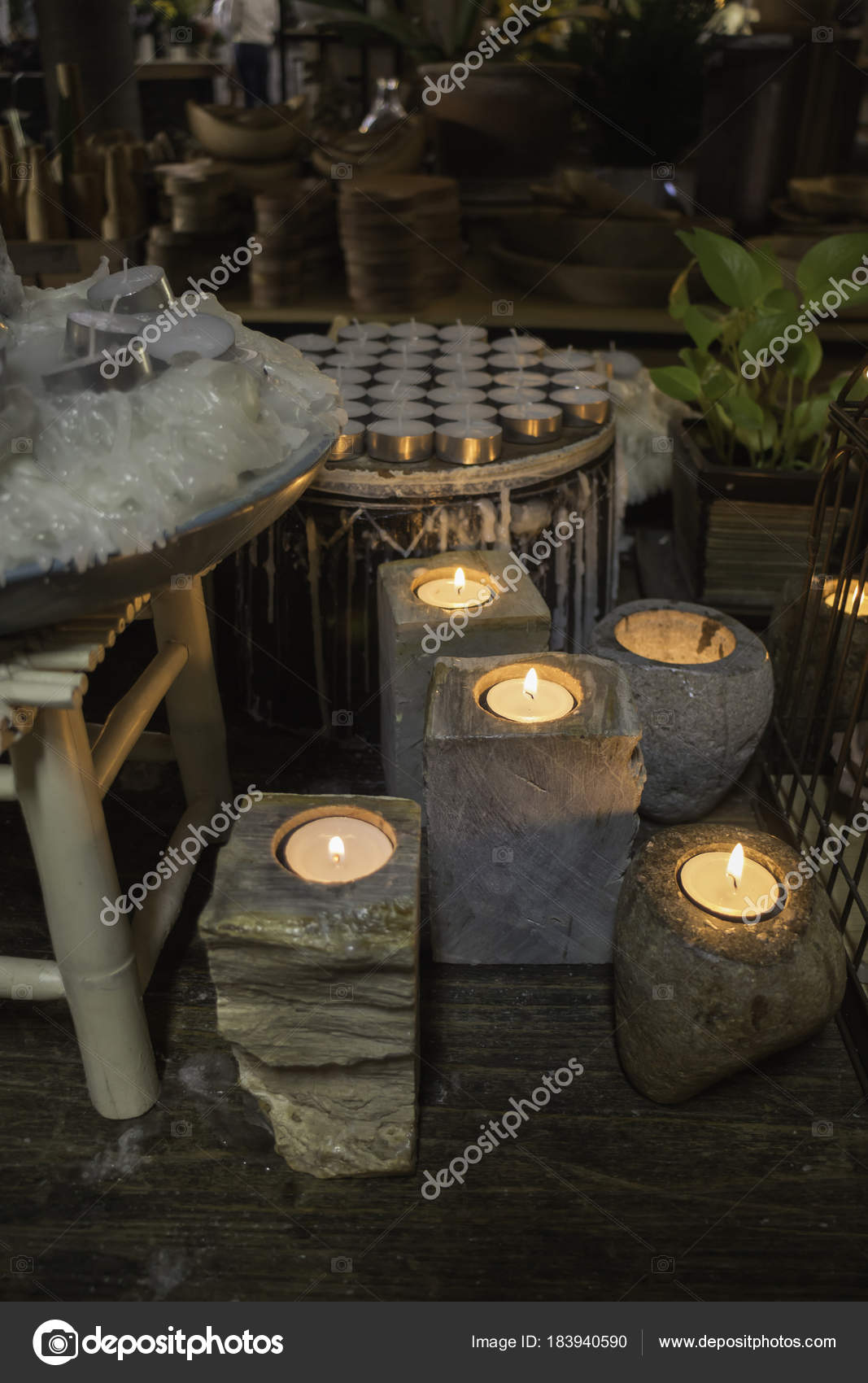 Aroma candles decorated in the shop — Stock Photo © nalinrat 183940590