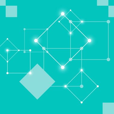 Kare arka plan üzerinde bağlı nokta