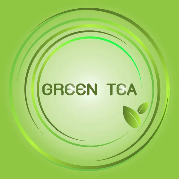 Progettare tè verde cerchio luminoso incandescente — Vettoriale Stock