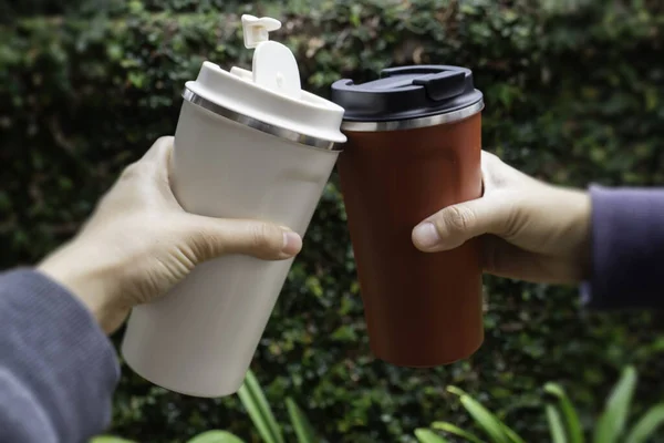 Personal thermos water container for travel — Stok fotoğraf