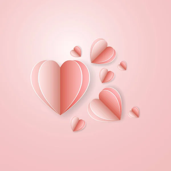 Created Paper Sweet Hearts Pink Background Stock Vector — Stock Vector