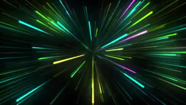 Neonowe Linie Świetlne Animacja Tło Ruch Akcji — Wideo stockowe