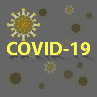Sarı koronavirüs molekülü soyut arkaplan, stok vektörü
