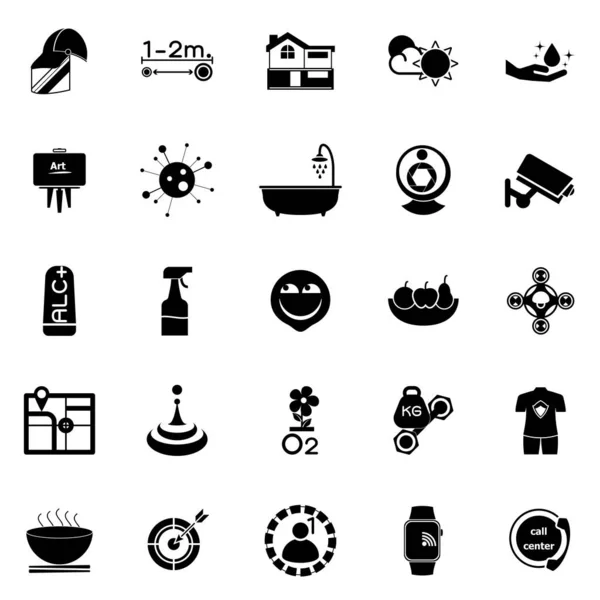 Covid Elemento Iconos Relacionados Con Virus Vector Stock — Archivo Imágenes Vectoriales