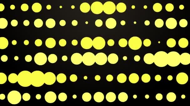 Жовті Підморгуючі Кола Абстрактна Анімація Рух Акцій — стокове відео