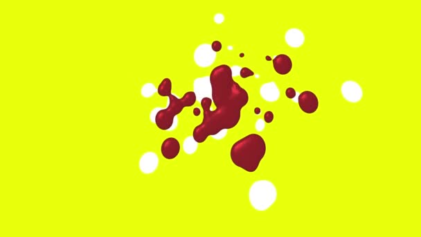 Splatter Líquido Vermelho Branco Movimento Estoque — Vídeo de Stock
