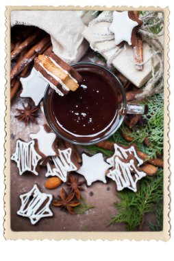 Küçük çikolata Noel çerezleri yıldız şekli Kupası