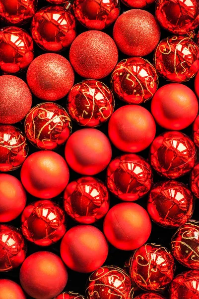 Brilliant Christmas Lustrous Red Color Balls — Stock Photo, Image