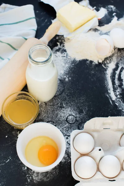 Förberedelse bakning kök livsmedelsbutiker topp ingrediens — Stockfoto