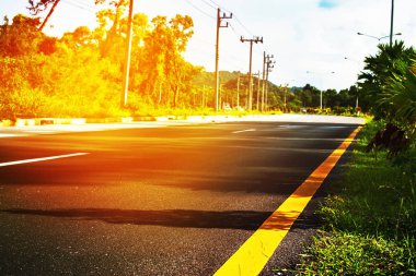 Rota manzara yol çizgi yol kenarında parlak çizgi