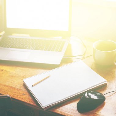 Uzak iş dizüstü kulaklık Mouse Vintage tablosu