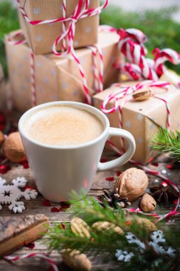 Sıcak Noel içecek Kupası arka plan sunar