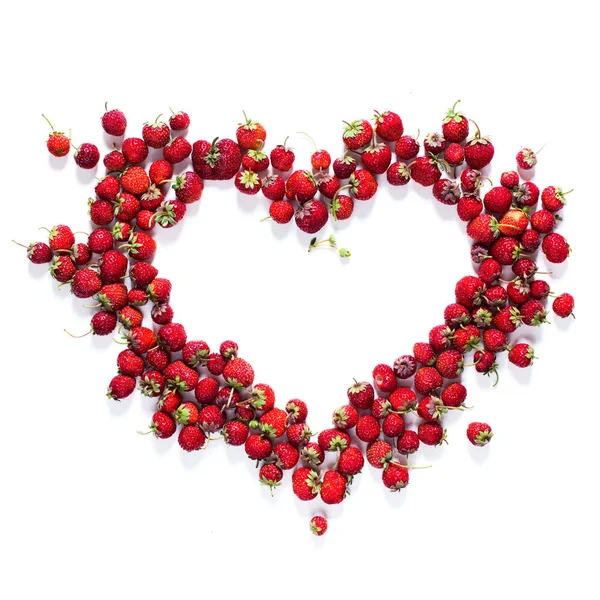 Frame Shape Heart Strawberry Healthy Concept — Stock Photo, Image