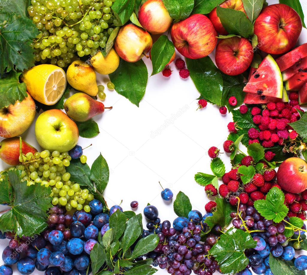 Natural Shape Heart Organic Fruits Healthy Concept