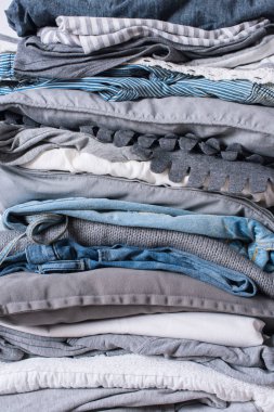 tek renkli beyaz gri siyah Tekstil giyim yığar
