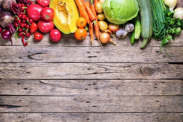 Assortment Fresh Organic Vegetables Frame Market — Stock Photo, Image