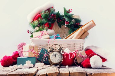 Noel hediyeler Vintage kağıt ambalaj tonda