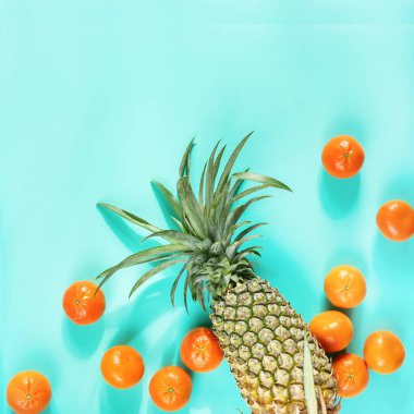 mandalina ananas tropikal meyve vitaminler arka plan