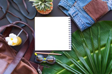 Set kadın şeyler aksesuarları Beach sezon düz Lay