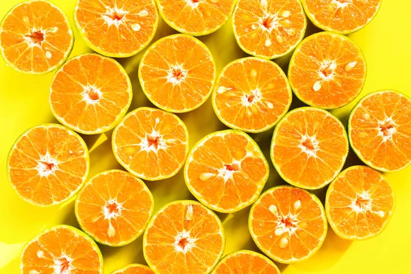 Frucht Mandarine Schneiden Segmente orange Hintergrund Textur — Stockfoto