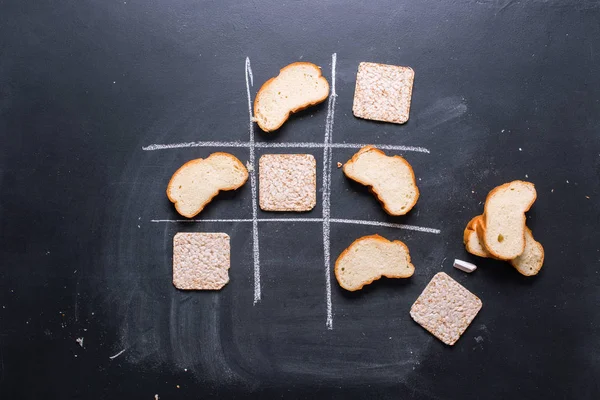 Noughts and Crosses Between Useful Circle Square — Stock Photo, Image