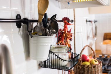 Klasik mutfak için dekoratif kurutulmuş biber.