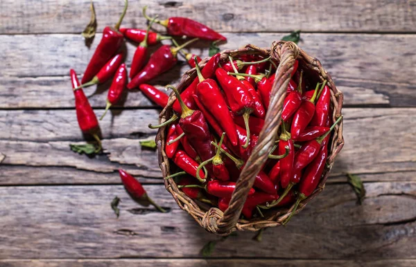 Red hot chili pepper on wooden. Country style — ストック写真