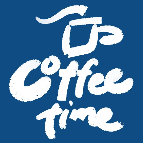 Coffee time digital text Illustration on yellow