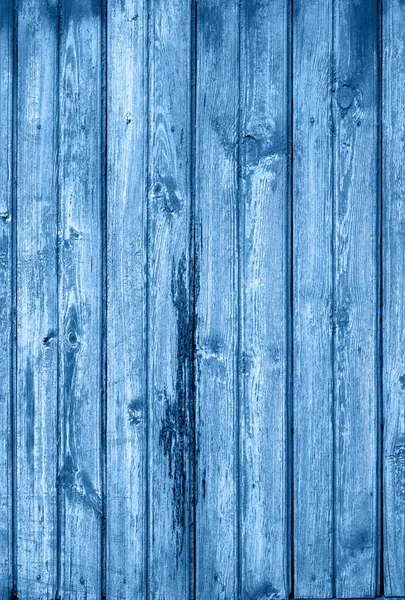 Oude houten planken in de rij van en blauwe kleur — Stockfoto