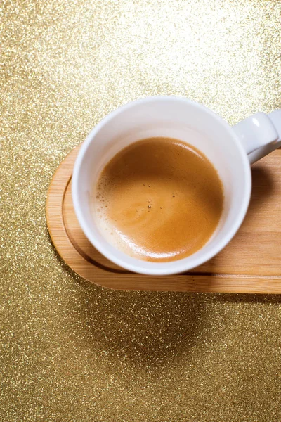 Café expreso de taza fresca con leche Concepto de comida — Foto de Stock