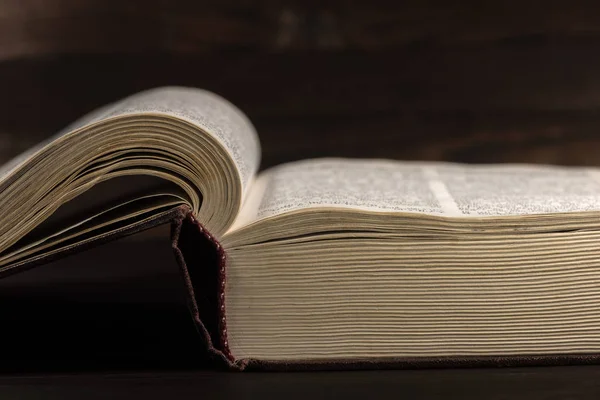 De oude open boek - de Bijbel — Stockfoto