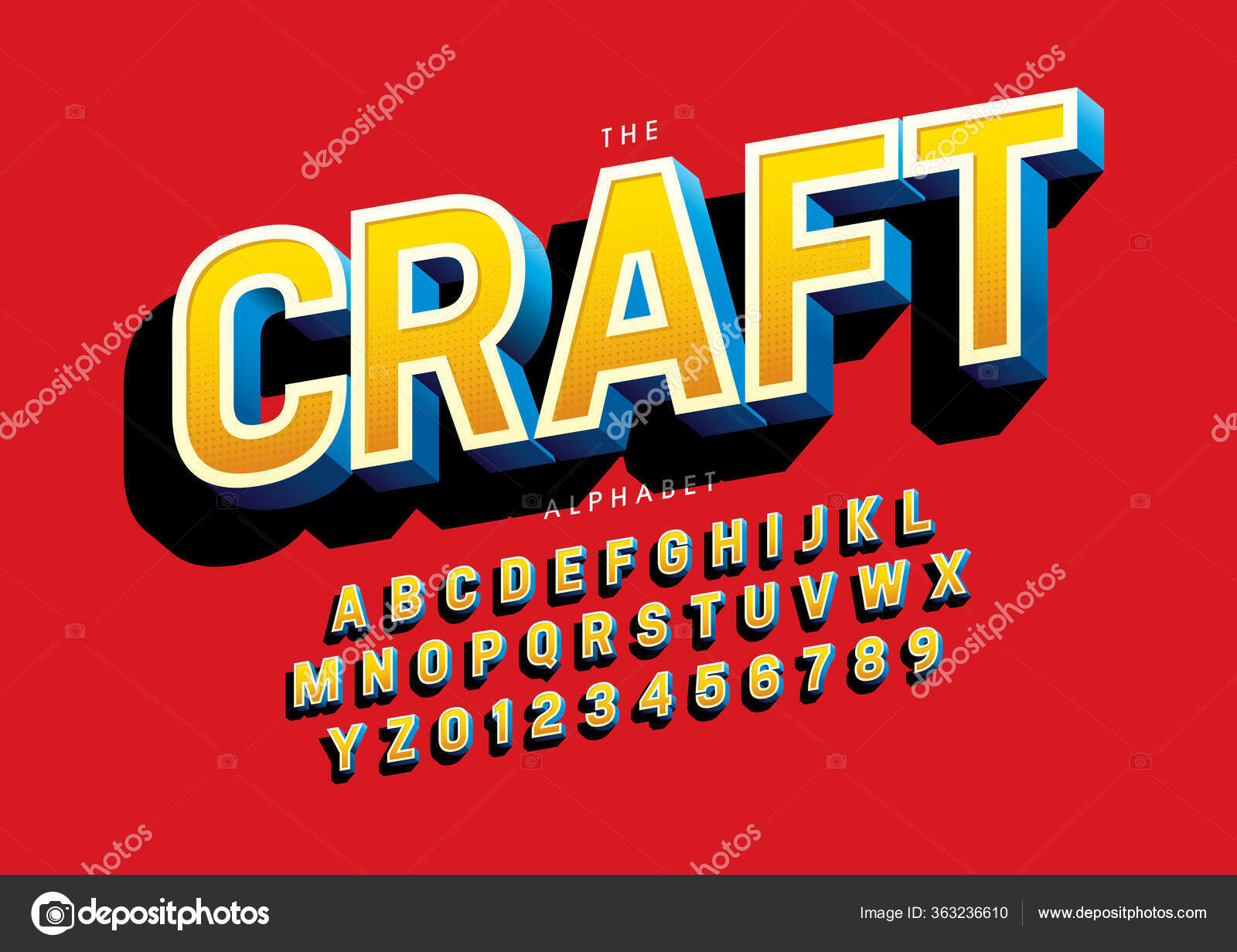 Colored Alphabet Template Simple Style Vector Illustration Stock Vector ...