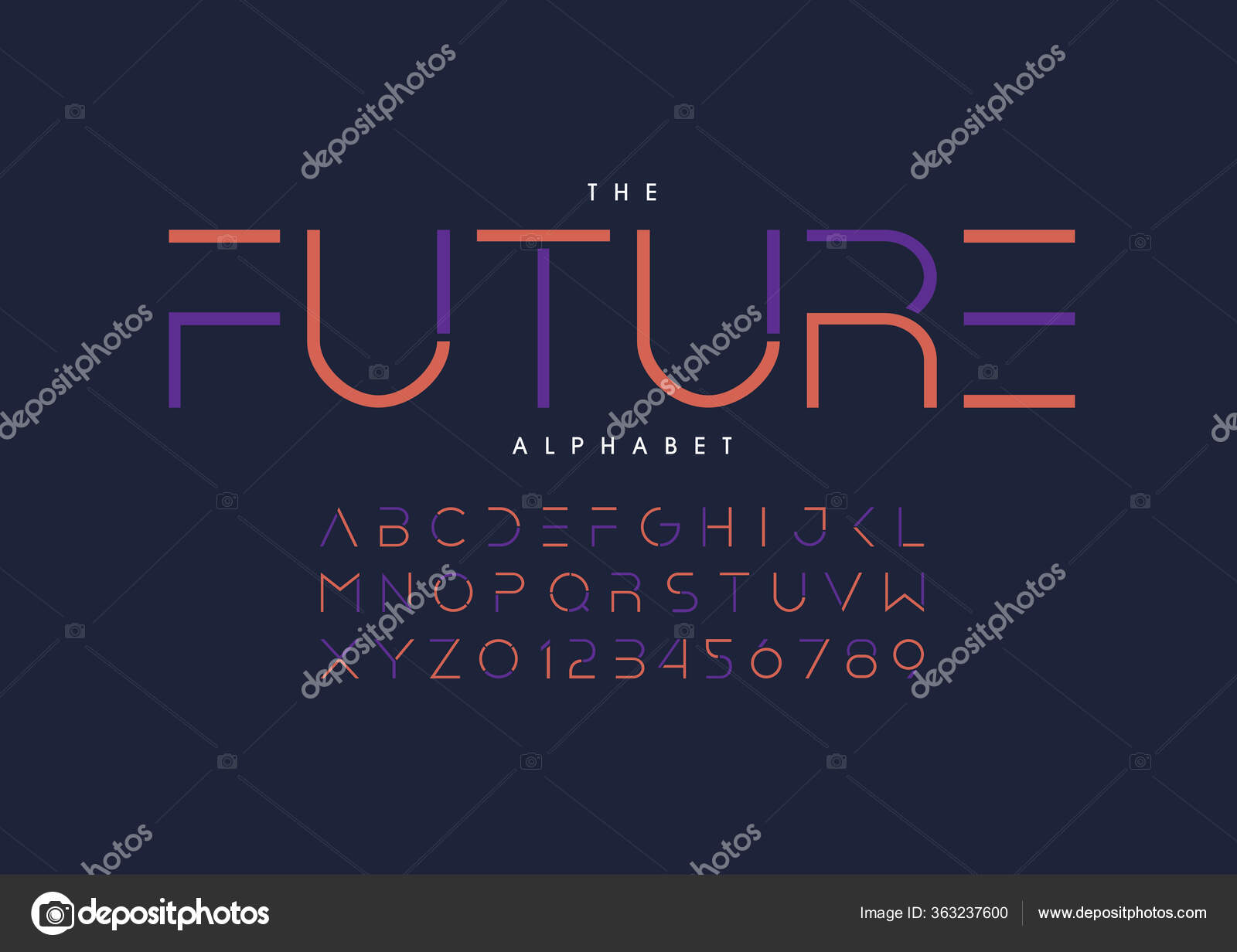 Colored Alphabet Template Simple Style Vector Illustration Stock Vector ...