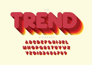 Renkli alfabe şablonu, basit biçim, vektör illüstrasyonu 