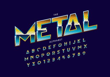 Renkli alfabe şablonu, basit biçim, vektör illüstrasyonu 