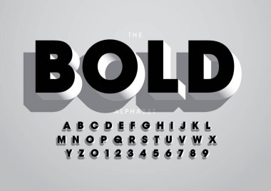 Renkli alfabe şablonu, basit biçim, vektör illüstrasyonu 