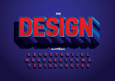 Renkli alfabe şablonu, basit biçim, vektör illüstrasyonu 