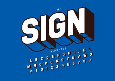 Renkli alfabe şablonu, basit biçim, vektör illüstrasyonu 