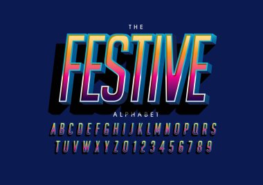 Renkli alfabe şablonu, basit biçim, vektör illüstrasyonu 