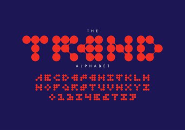 Renkli alfabe şablonu, basit biçim, vektör illüstrasyonu 