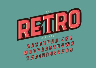 Renkli alfabe şablonu, basit biçim, vektör illüstrasyonu 