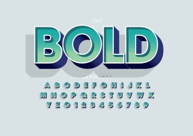 Renkli alfabe şablonu, basit biçim, vektör illüstrasyonu 